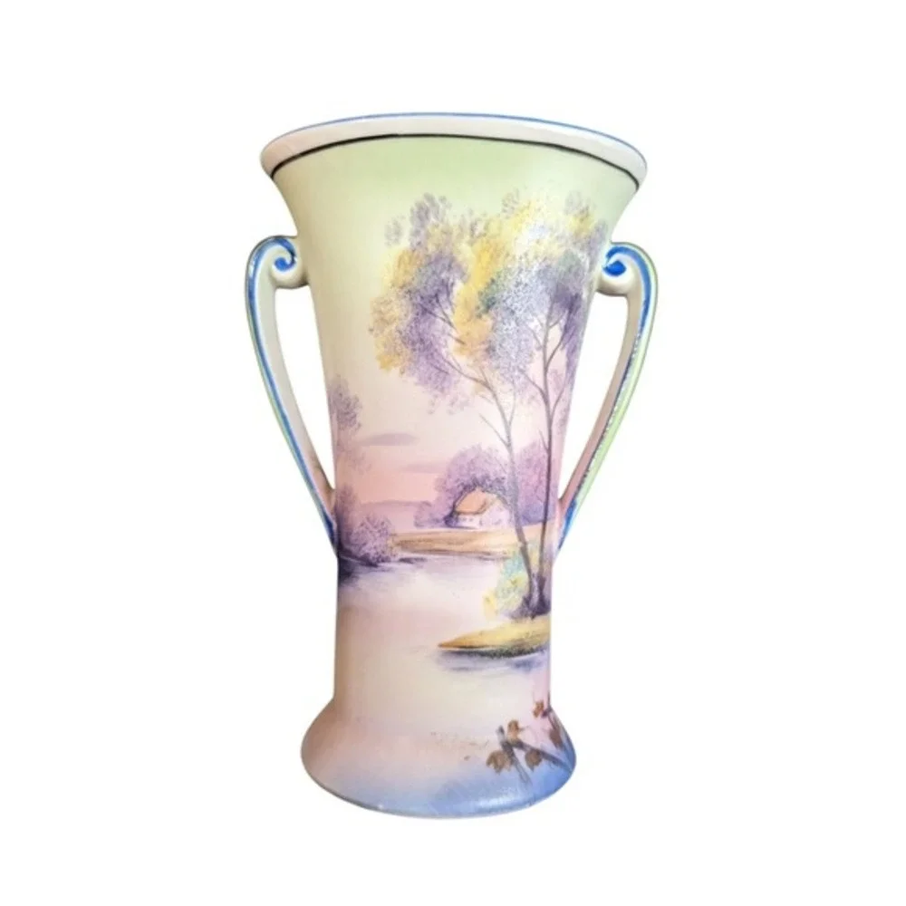 Vintage Noritake‎ Scenic Vase 8